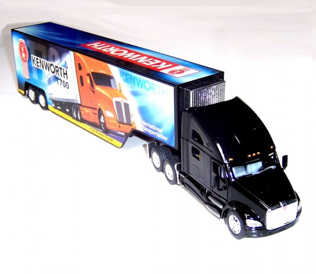 1:68 Kenworth Truck T700 with Container, Mixed Colour (Red, Black, Blue, White) KT1302D - Click Image to Close