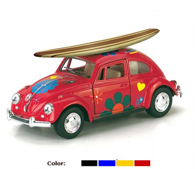 1:32 1967 VW Classical Beetle with Printing & Wooden Surfboard KT5057DFS1 - Click Image to Close