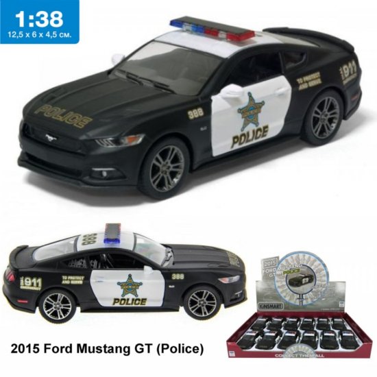 1:38 2015 Ford Mustang GT Police Car KT5386DP - Click Image to Close