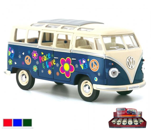 1:24 1962 Volkswagen Classical Bus with Printing (6 Pcs/Box) KT7005DF - Click Image to Close