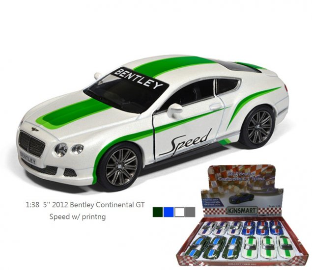 1:38 5\" 2012 Bentley Continental GT Speed with printing (4 colors asst) KT5369DF
