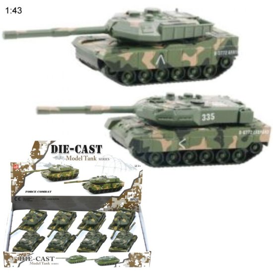 5" Diecast Models 1:43 Combat Tank Camouflage (2 Styles) MLQ2491D-8