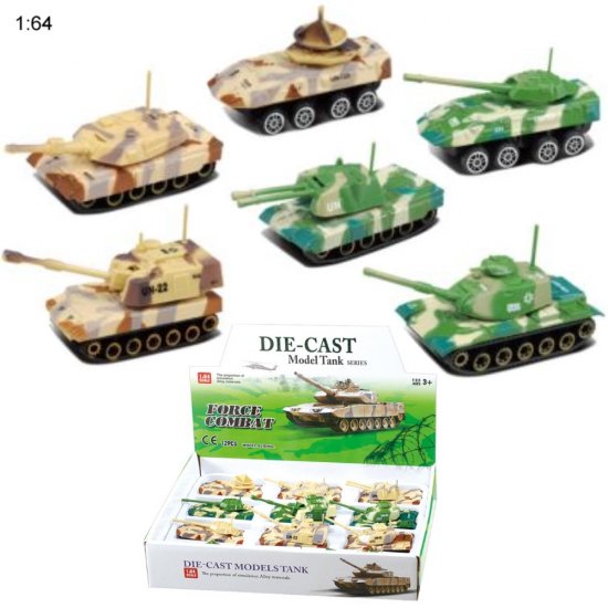 3\" Diecast Models 1:64 Combat Tank (6 Assot.) MLQ2497D-12