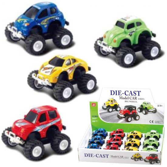 3.5\" Diecast Models 1:64 Big Wheel Cars (4 Assorted) MLQ2565D-12