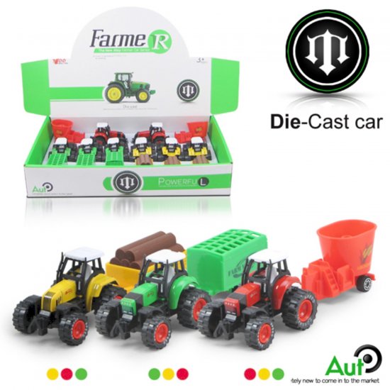 3.5" Diecast Models Farm Tractor C (3 Colours Assorted) MY2459D-8