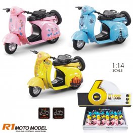4.5" Diecast Model 1:14 Scooter (3 Asst. Colour, Pull Back Action) MY2575D-12 4.5" Diecast Model 1:14 Scooter (3 Asst. Colour, Pull Back Action) MY2575D-12