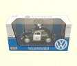 1:24 1966 Volkswagen Classic Beetle - Police Car (Black with White) - MM79578PL